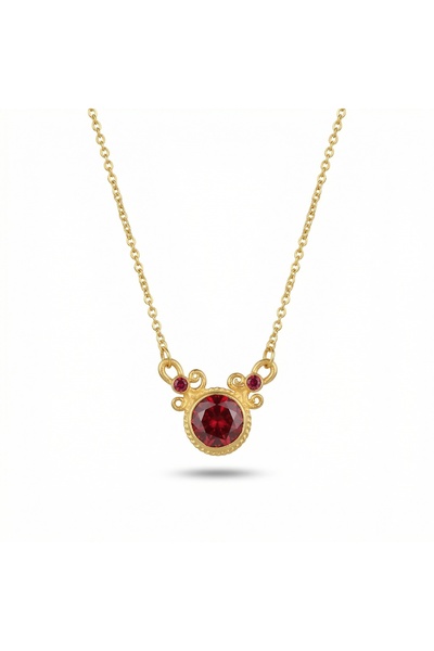 makeitbylove Sultan El Yapımı Kırmızı Topaz Kolye, Yaşam Enerjisi ve Tutku Se...