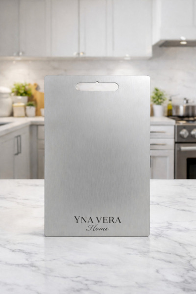 YNA VERA Design & Home YNA VERA Home Paslanmaz Çelik Kesme Tahtası 32x21 Mutf...