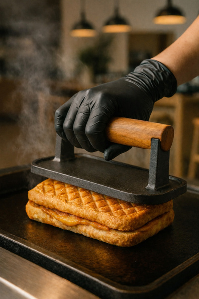 Saatistan Baklava Desenli Döküm Demir Et Mühürleme ve Tost Pres Aparatı