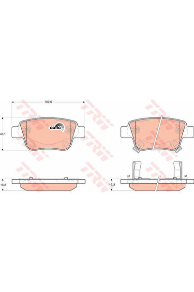 TRW Set plăcuțe de frână, frână pe disc GDB3337