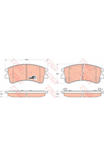 TRW Σετ τακάκια φρένων, δισκόφρενο GDB3310