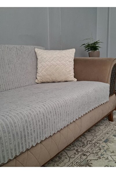 DAHABELLA LUXE HOME Bambu Fitilli Kadife Kaymaz Koltuk Örtüsü 170X210cm Sünge...