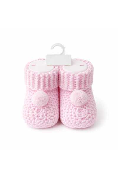 Tiasis Knitted Pompom Baby Booties>Newborn