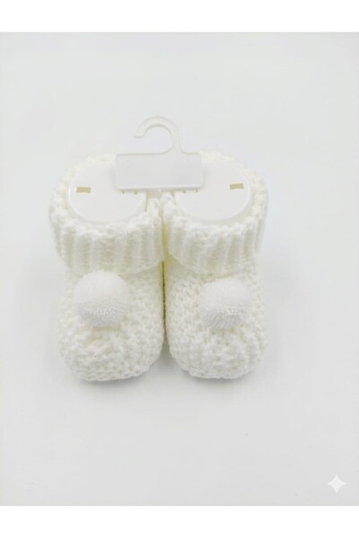 Tiasis Knitted Pompom Baby Booties>Newborn