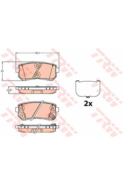 TRW Σετ τακάκια φρένων, δισκόφρενο Gdb3636 Hyundai Tucson/Tucson Van/SUV Kia ...