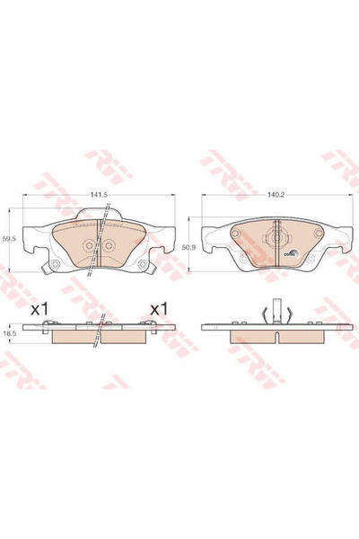 TRW Set plăcuțe de frână, frână cu disc GDB4448
