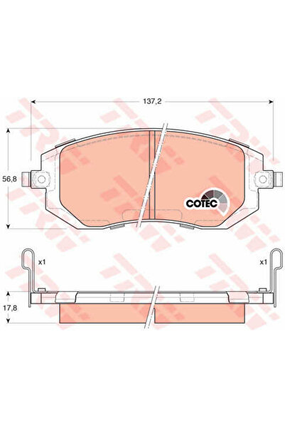 TRW Set plăcuțe de frână, frână pe disc GDB3328
