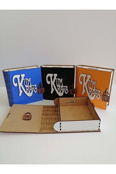 Muwody Toys Kişiye Özel Isimli Ahşap Kitap Şeklinde Katlanır Kilitli Kumbara ...