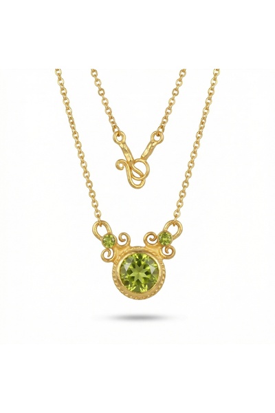 makeitbylove Sultan El Yapımı Peridot Kolye, Büyüme ve Yenilenme Sembolü, 925...