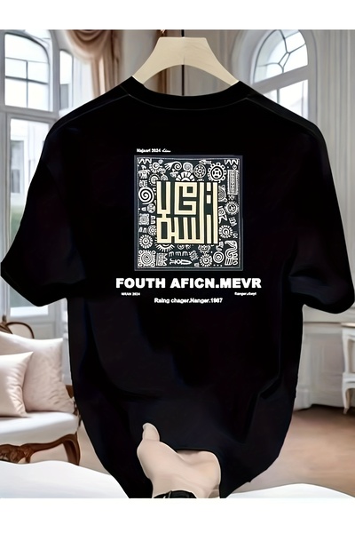 mercoledi Unisex Ανδρικό T-Shirt Mix με τύπωμα oversized με λαιμόκοψη Crew, Ά...