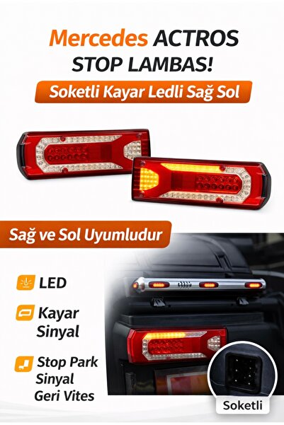 GUMUSONLINE ÇERKEZ Mercedes Actros Stop Lambası Ledli Kayar Sinyalli Sağ+Sol ...