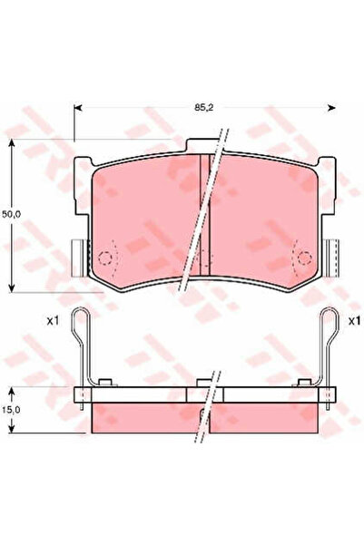 TRW Σετ τακάκια φρένων, δισκόφρενο GDB994
