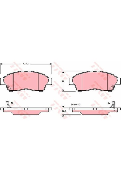 TRW Σετ τακάκια φρένων, δισκόφρενο GDB3147