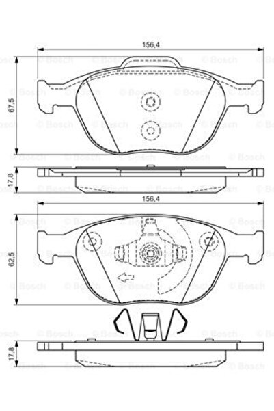 Bosch Set plăcuțe de frână, frână pe disc 0 986 495 066
