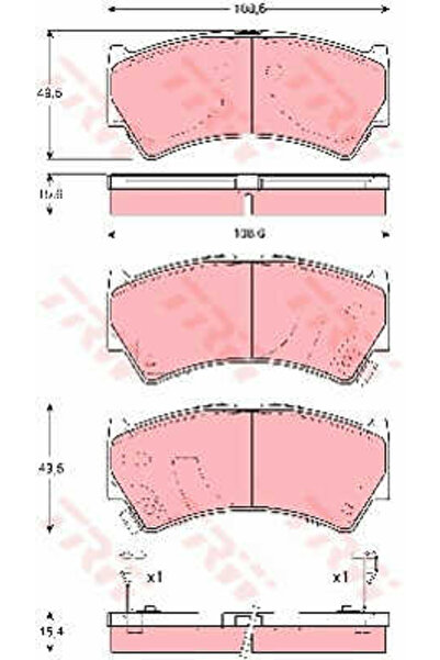 TRW Set plăcuțe de frână, frână pe disc GDB3275