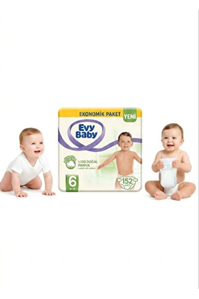 Evy Baby bebek bezi no 6 bebek bezi 152 adetli (15+kg)
