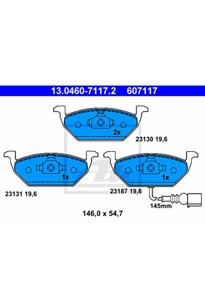 Ate Brake pad set, disc brake 13.0460-7117.2