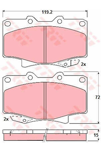 TRW Σετ τακάκια φρένων, δισκόφρενο GDB1154
