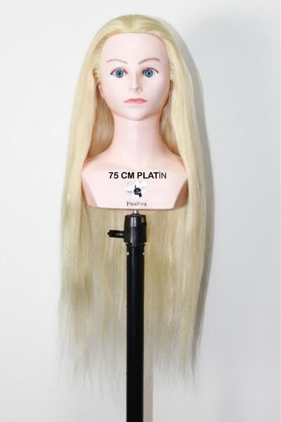 PRODİVA Platinum Real Hair 75 cm Training Mannequin for Hairdresser Candidates