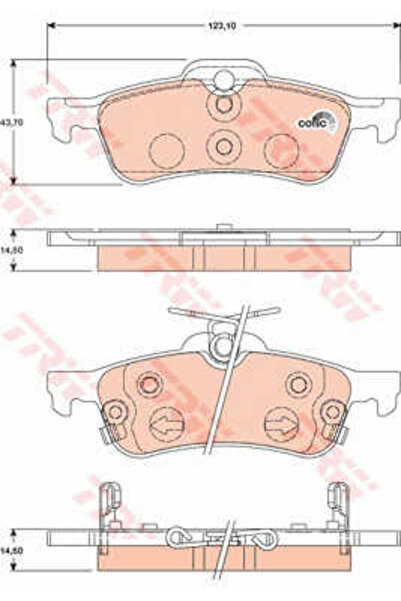 TRW Set de plăcuțe de frână, frână pe disc GDB3458