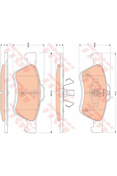 TRW Set de plăcuțe de frână, frână pe disc GDB1752
