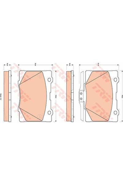 TRW Σετ τακάκια φρένων, δισκόφρενο Gdb3498 Honda Legend IV