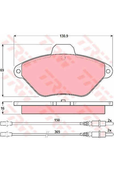 TRW Set plăcuțe de frână, frână pe disc GDB1102