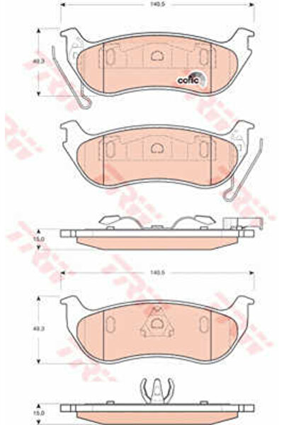 TRW Σετ τακάκια φρένων, δισκόφρενο Gdb4139 Jeep Cherokee/Wrangler II