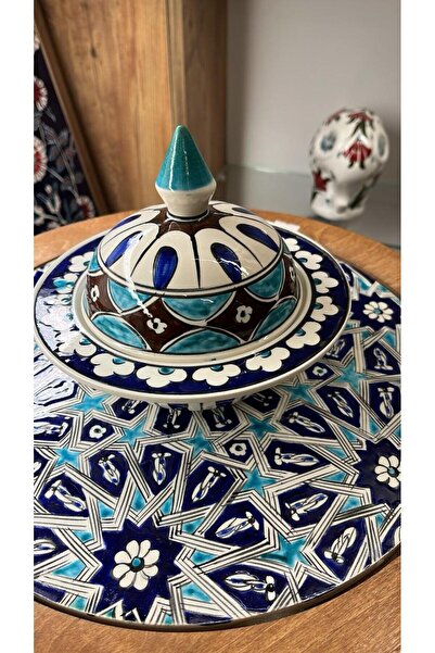 naturel glow El Yapımı Iznik Çini Desenli Kapaklı Dekoratif Seramik Şekerlik ...
