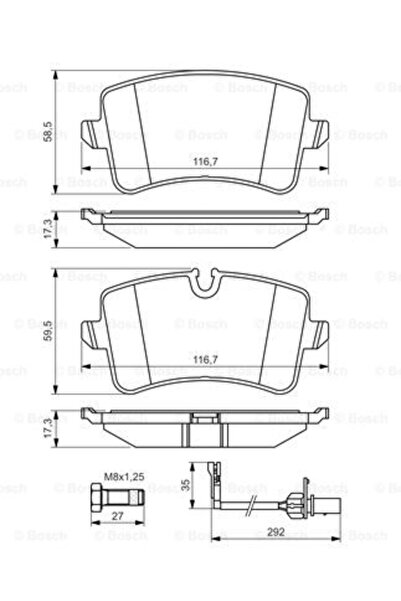 Bosch Σετ τακάκια φρένων, δισκόφρενο 0 986 494 446