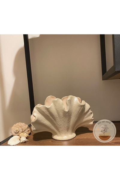 DygArtHome Ceramic Coral Vase (16X23) Cream Pearl