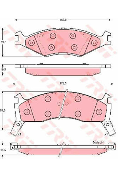 TRW Σετ τακάκια φρένων, δισκόφρενο GDB3123