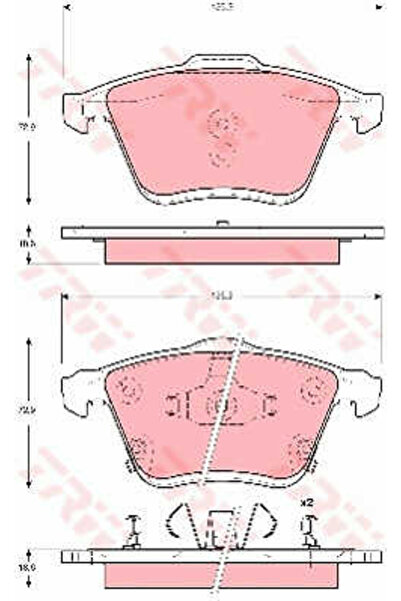 TRW Σετ τακάκια φρένων, δισκόφρενο Gdb3400 Mazda 6 Sedan
