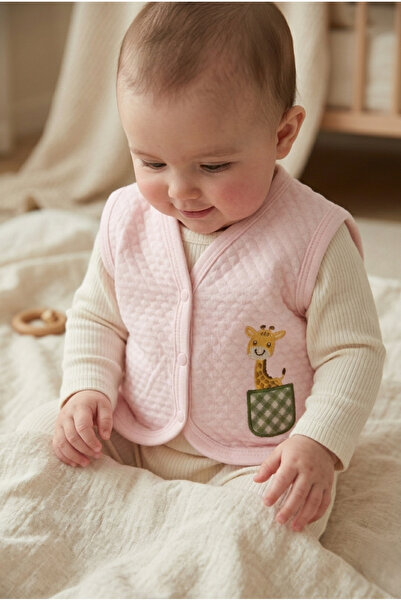 Yumak Bebek Ürünleri Zürafa Patterned Organic Cotton Baby Vest – Buttoned New...