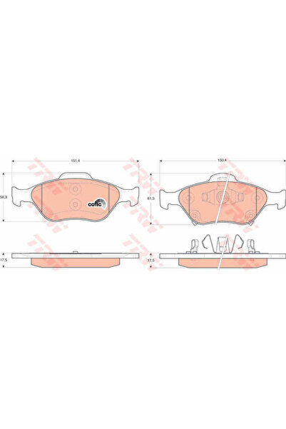 TRW Set plăcuțe de frână, frână pe disc GDB3457