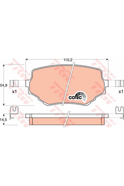 TRW Set de plăcuțe de frână, frână pe disc GDB3132