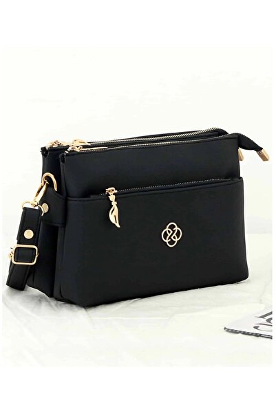 Mojeva Γυναικεία τσάντα ώμου Hub Μαύρη Ποιότητα Δερμάτινη 3 θέσεων