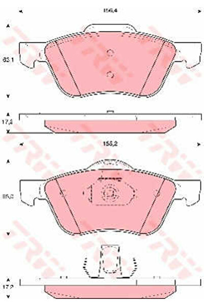 TRW Set of brake pads, disc brake GDB3272
