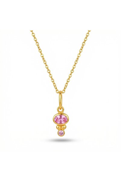 makeitbylove Sultan El Yapımı Pembe Topaz Kolye, Sevgi, Aşk ve Huzur Sembolü,...