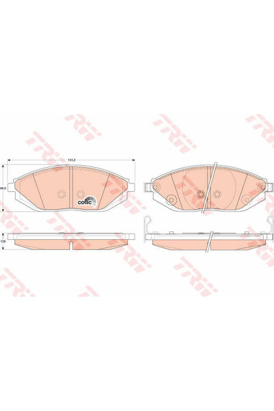 TRW Σετ τακάκια φρένων, δισκόπλακα Gdb4606 Chevrolet Spark Holden Barina Spark