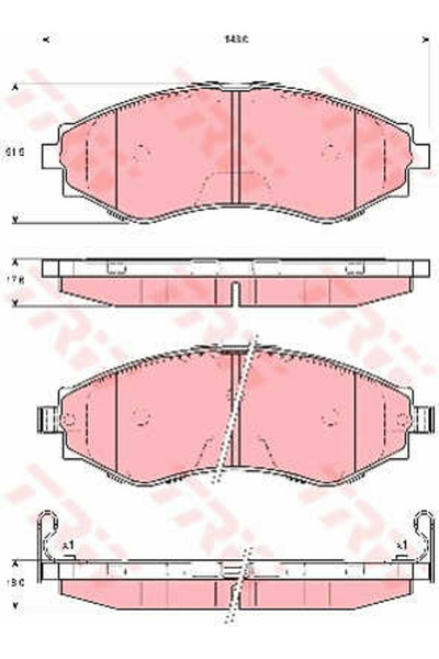 TRW Set plăcuțe de frână, frână pe disc GDB3345