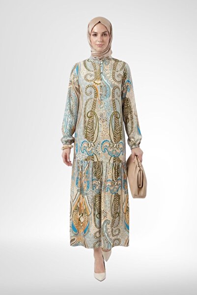 Armine TREND فيسكوز فستان كاكي 25YT959