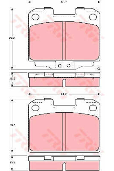 TRW Set de plăcuțe de frână, frână pe disc GDB3104
