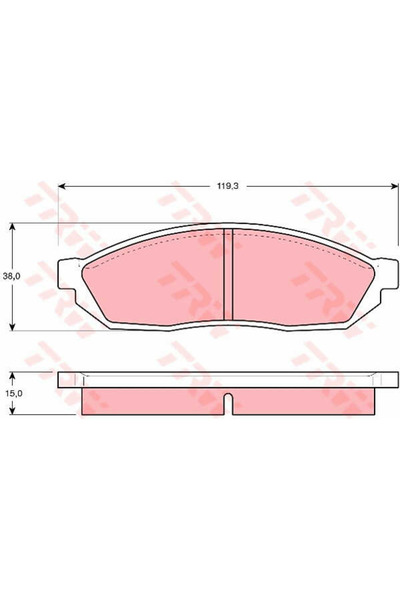 TRW Σετ τακάκια φρένων, δισκόφρενο GDB254
