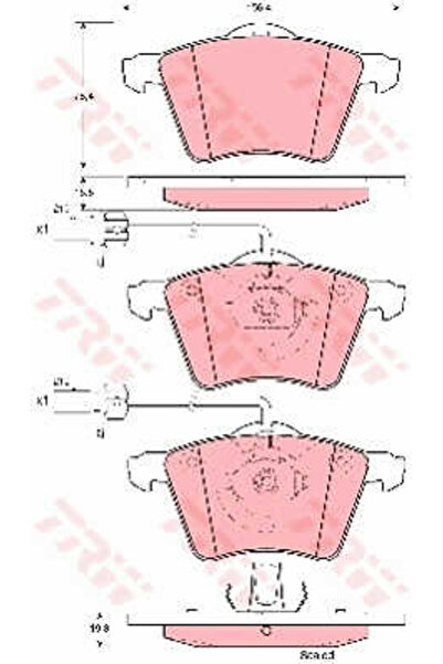 TRW Set plăcuțe de frână, frână pe disc GDB1459