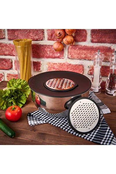 MATMEL طقم خلط ساتان 5 قطع - إينوكس / أسود - 4,6 لتر