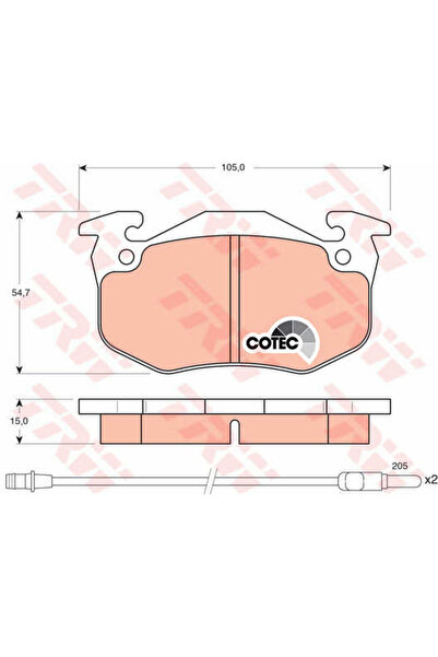 TRW Set plăcuțe de frână, frână pe disc GDB328