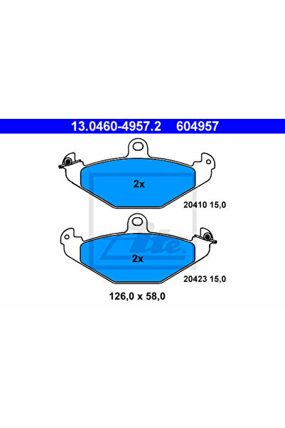 Ate Set plăcuțe de frână, frână pe disc 13.0460-4957.2