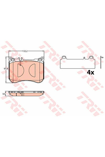 TRW Σετ τακάκια φρένων, δισκόφρενο GDB2144