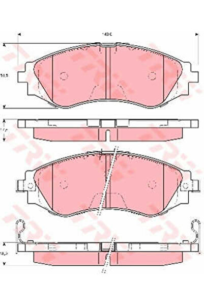 TRW Σετ τακάκια φρένων, δισκόφρενο GDB3216